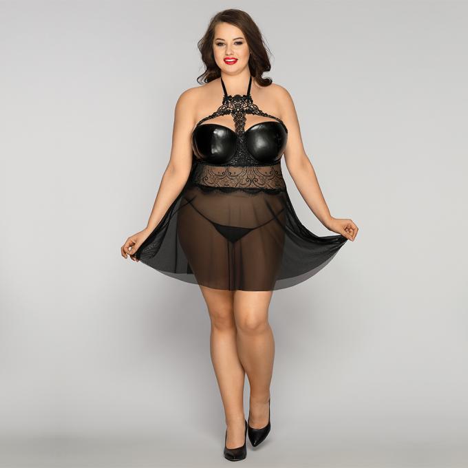 Νέα Lingerie πυτζαμών δαντελλών προκλητική φούστα ύπνου Leepcoat μεγέθους γυναικών ′ S μεγάλη