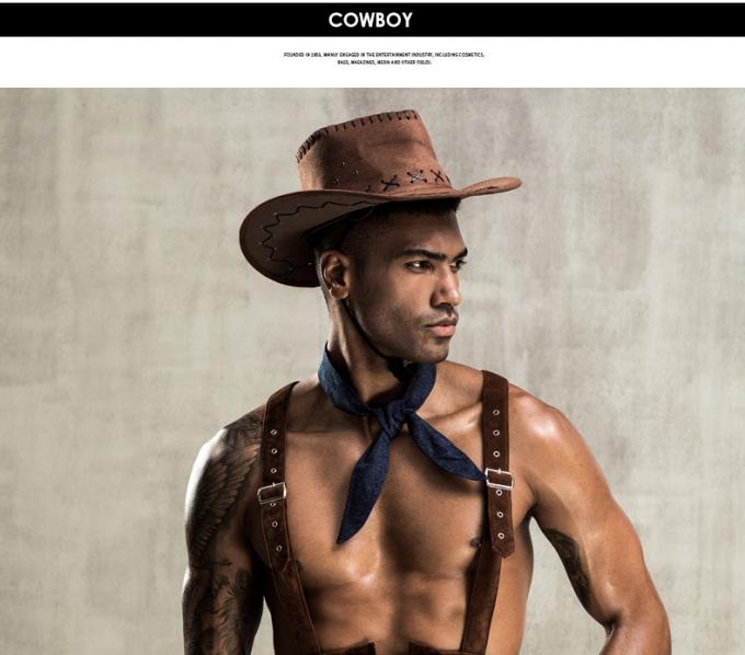 Lingerie ατόμων ′ s το προκλητικό προκλητικό άτομο Cosplay ύφους κάουμποϋ φανέλλων δυτικό φορά ένα εσώρουχο καπέλων