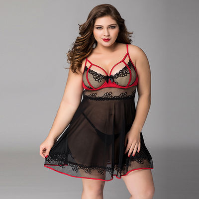 Floral συν Lingerie Babydoll των γυναικών γατών 3x συν την οικεία ενδυμασία μεγέθους