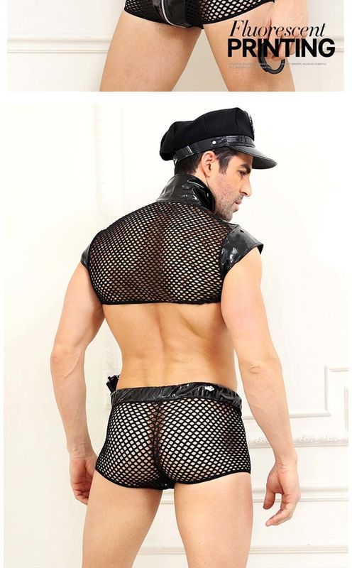 Lingerie αστυνομικών ατόμων πουκάμισων προκλητικό ομοιόμορφο νάυλον νυχτερινών κέντρων διασκέδασης αμάνικο