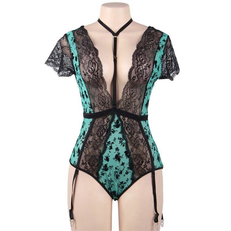 Μεγάλο Lingerie 5XL δαντελλών προοπτικής μεγέθους Floral προκλητικό μεγάλο κομπινεζόν δαντελλών αποτυχιών