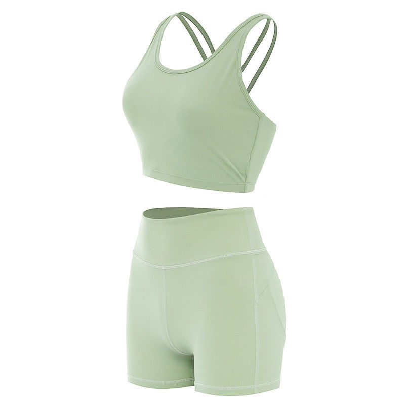 Άκρης Lifying σορτς θηλυκά σύνολα Activewear Workout αθλητικών στηθοδέσμων ραβδωτά άνευ ραφής