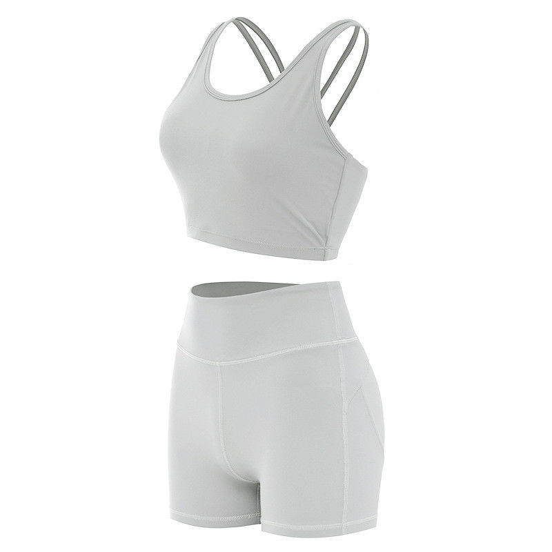 Άκρης Lifying σορτς θηλυκά σύνολα Activewear Workout αθλητικών στηθοδέσμων ραβδωτά άνευ ραφής