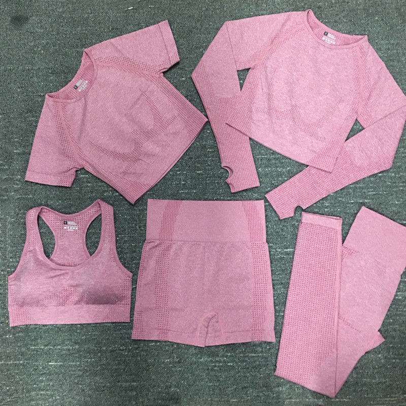 Ο νάυλον πολυεστέρας Spandex καλλιέργησε μακρύ Sportswear τοπ ένδυσης γυμναστικής Workout μανικιών ραβδωτό